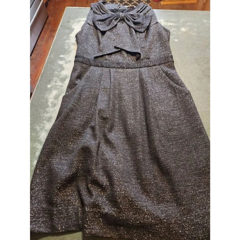 Kate Spade Metallic Bow wool blend Dress sz 8